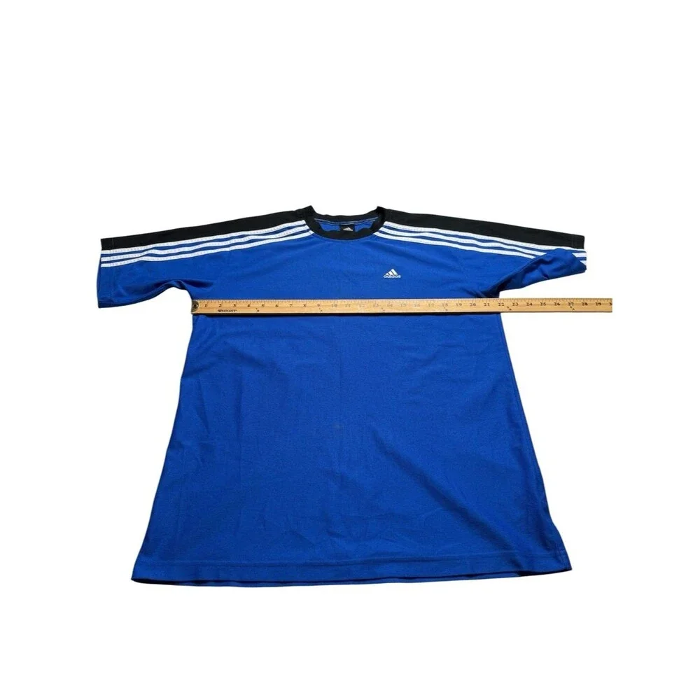 Vintage Y2K 2004 Adidas 3 Stripe Climalite Performance Jersey Blue Black White M